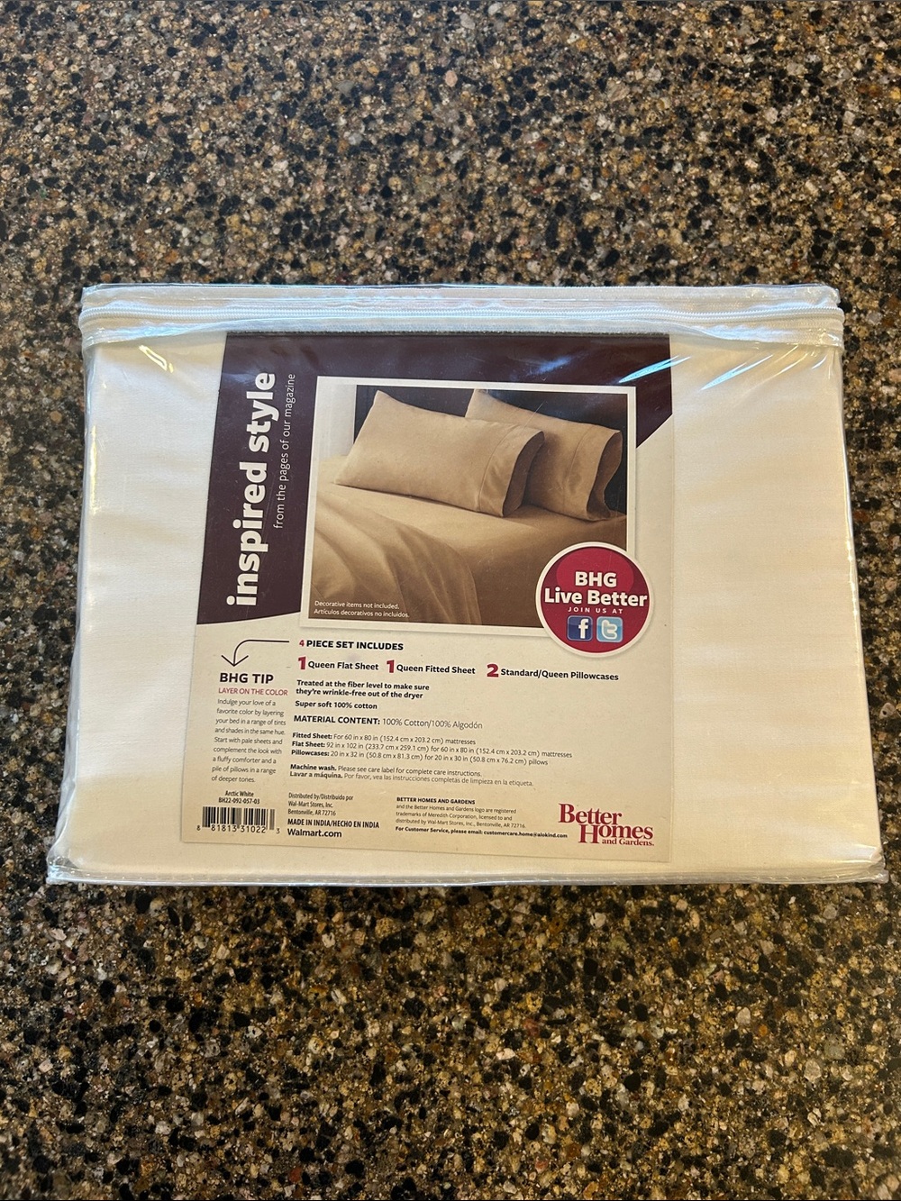 NEW Better Homes And Gardens Crisp White Queen Sheet Set - Picture 7 of 7